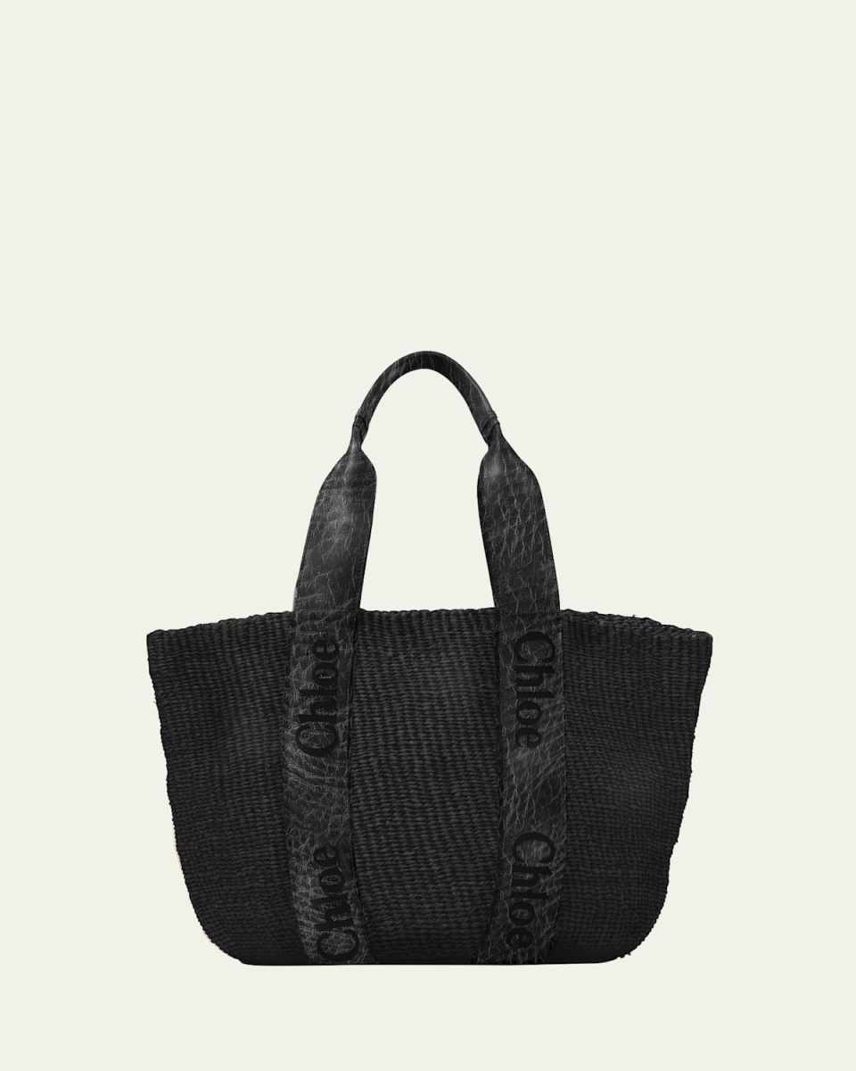 Woody Mifuko Basket Bag with Logo Webbing